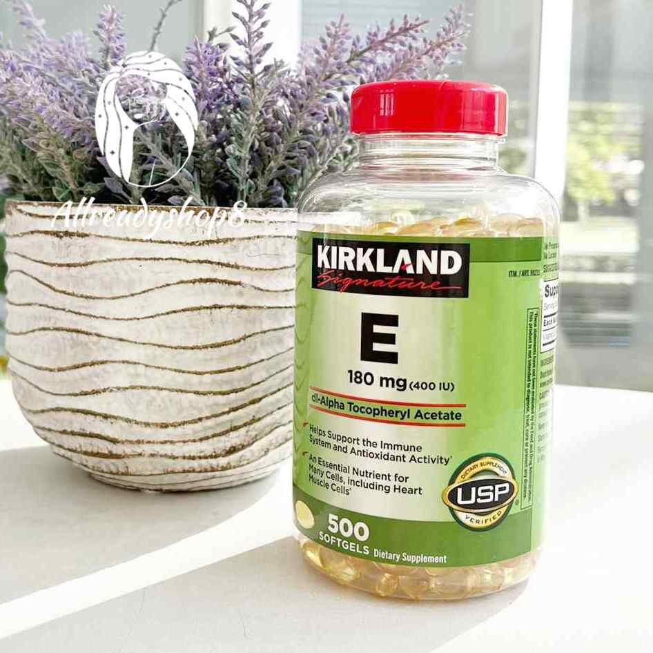 🔥 ส่งไว 🔥      Kirkland Signature™ Vitamin E 400 IU, 500 Softgels (  EXP 12/2025 ) ลดอัตราเสี่ยงของโรคหลอดเลือด