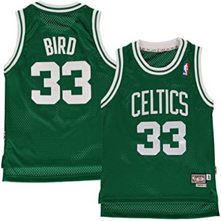 บอสตันเซลติกส์ชาย Larry Bird Mitchell &amp; Nes Kelly Greenhigh ไม้เนื้อแข็งคลาสสิกเสื้อ