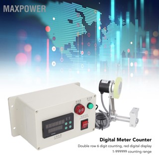 Maxpower เครื่องวัดลานดิจิตอลพร้อมขายึดสปริง 6 หลัก Roller Cable Wheel Length Meter AC100‑240V