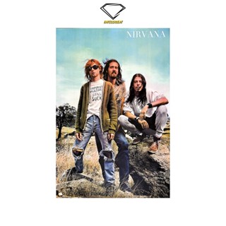 💎Intelligent | โปสเตอร์ nirvana | ขนาด 23.5x34.5 นิ้ว | x 1 แผ่น kurt cobain poster โปสเตอร์วงดนตรี