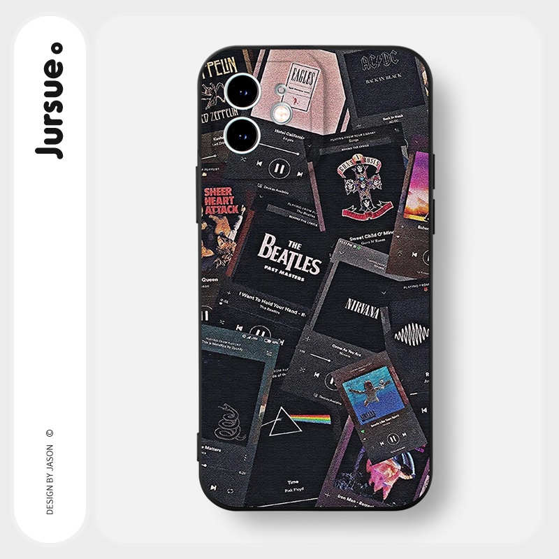 JURSUE เคสไอโฟน เคสซิลิโคนนุ่มกันกระแทกน่ารักตลก เคสโทรศัพท์ สีดำ Compatible for iPhone 16 15 14 13 12 11 Pro Max SE 2020 X XR XS 8 7 Plus พลัส Y2827