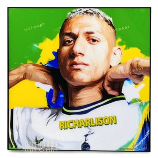 Richarlison ริชาร์ลิซอน Tottenham Hotspur สเปอร์ บราซิล​ Brazil รูปภาพ​ติด​ผนัง​ pop art ฟุตบอล​ กรอบรูป​ แต่งบ้าน