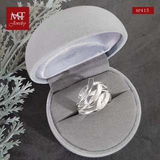 MT แหวนเงินแท้ เส้นไขว้ 3 เส้น ไซส์: 51 Solid 925 Sterling Silver Ring (sr415) MT Jewelry มณีธารา