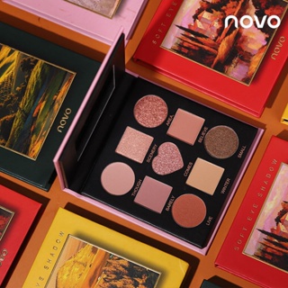 อายแชโดว์ Novo [No.5343] พาเลททาตา 9 ช่อง เนื้อแมท ชิมเมอร์ novo soft eye palette eyeshadow