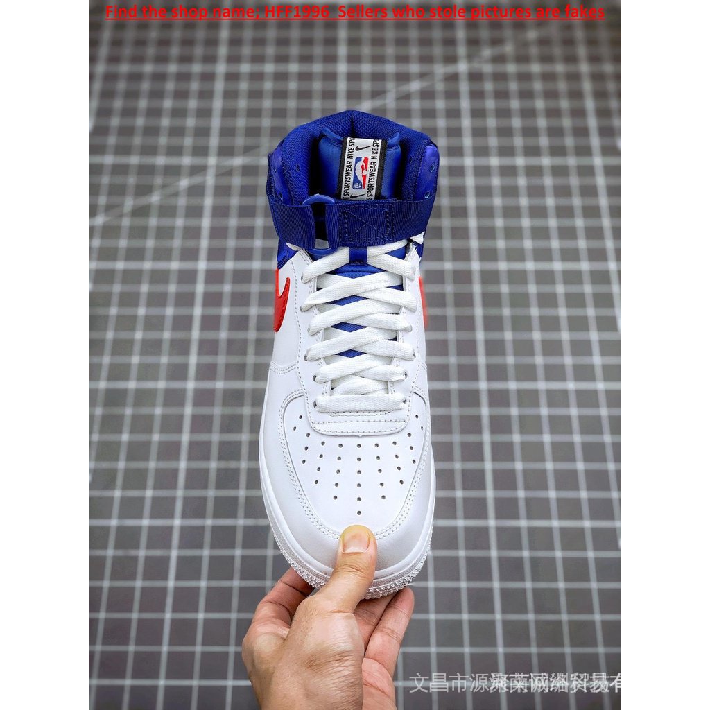 (CH) (HFF1996) Nike Air Force 1 High NBA SClippers รองเท้ากีฬา สีขาว สีฟ้า Q87I HD1B UW0B