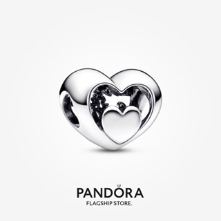 Pandora จี้รูปหัวใจ ฉลุลาย ของขวัญวันเกิด สําหรับสุภาพสตรี p615