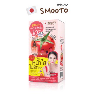 (กล่องx6ซอง) Smooto Tomato Collagen Super White Serum สูตรใหม่ 10เท่า +Vit C HYA