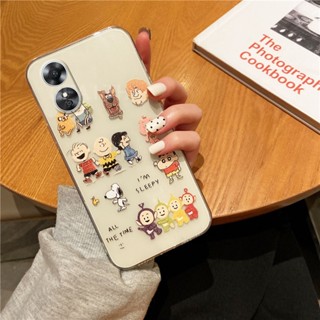 พร้อมส่ง เคสโทรศัพท์มือถือนิ่ม แบบใส ป้องกันเลนส์กล้อง กันกระแทก ลายการ์ตูนสนูปปี้น่ารัก สําหรับ OPPO A38 4G 2023 OppoA38