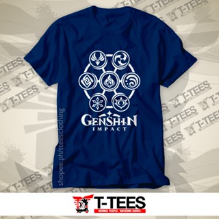 Game T-shirt - Genshin Impact - Elements (Royal Blue)_03