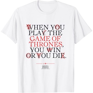 เสื้อยืดคอกลมเสื้อยืด พิมพ์ลาย Game of Thrones If You PlayS-4XL_08