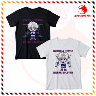 เสื้อยืด ผ้าฝ้าย พิมพ์ลายการ์ตูนอนิเมะ Hunterxhunter Killua Zoldyck น่ารัก สําหรับเด็กอายุ 2-12 ปี | เสื้อผ้าเด็กผู_05