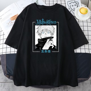 เสื้อยืดลําลอง แขนสั้น พิมพ์ลาย Jujutsu Kaisen Gojo Satoru สไตล์สตรีท_02