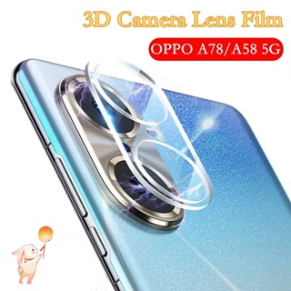 ฟิล์มกระจกนิรภัยกันรอยเลนส์กล้อง 3D สําหรับ OPPO A78 4G 5G NFC OPPOA78 A 78 A78NFC