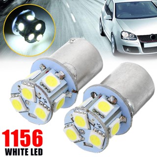 หลอดไฟเลี้ยว BA15S R5W 1156 5050 8SMD LED สีขาว สําหรับรถยนต์ 2 ชิ้น ☆Jfsmartjoy