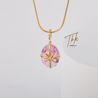 TBK สร้อยคอผู้หญิง เพชร โซ่ สเตนเลส necklace ไม่ลอกไม่ดํา 18K เครื่องประดับ สําหรับผู้หญิง 553n