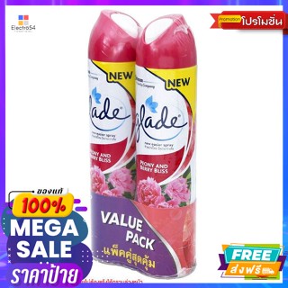 Glade(เกลด) เกลด สเปรย์ปรับอากาศ กลิ่นพีโอนี แอนด์ เบอร์รี่บลิส 320 มล. แพ็คคู่ Glade Air Freshener Spray Peony and Berr