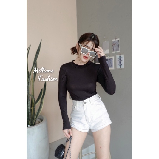 Pangpang บอดี้สูท คอเต่า แขนยาว ผ้าเรย่อน เป้าแป๊ก นางแบบถ่ายจากงานจริง