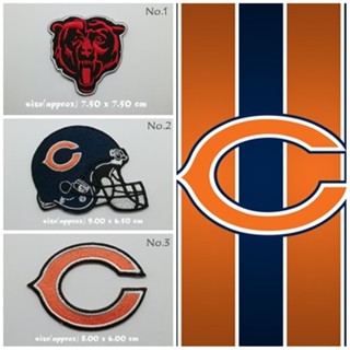 ตัวรีดติดเสื้อ Americasn football Chicago Bears ตกแต่งเสื้อผ้า แจ๊คเก็ต Embroidered Iron on Patch  DIY