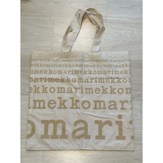 Marimekko logo Tote พร้อมส่ง กระเป๋าผ้า Logo ลายใหม่ สีเบจ