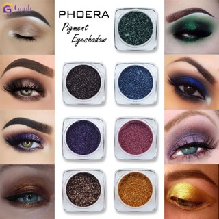 Phoera อายแชโดว์สีขาวดำชิมเมอร์12สีอุปกรณ์แต่งตาพาเลตต์อายแชโดว์มืออาชีพ【 Goob】