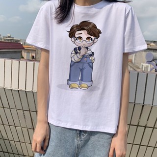 🌟​พร้อมส่ง​🌟 @Korean Style BTS Jungkook Cartoon O-Neck Tshirts  Tops Women Tees Oversized Unisex Clothes!