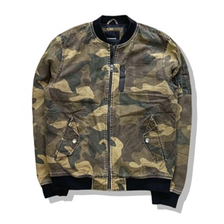 CLOCKHOUSE Camo Bomber Jacket รอบอก 43”