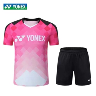 Yonex ขายดี ชุดกีฬา เสื้อแบดมินตัน แขนสั้น ระบายอากาศ แห้งเร็ว สําหรับผู้ชาย และผู้หญิง