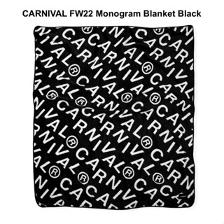 [พร้อมส่ง]CARNIVAL FW22 Monogram Blanket Black ผ้าห่มดำ