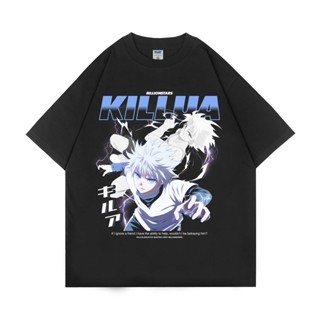 เสื้อยืด | เสื้อยืด ขนาดใหญ่ | Killua HUNTERXHUNTER | สีดํา | Billionstars | Series ชุดญี่ปุ่น_05