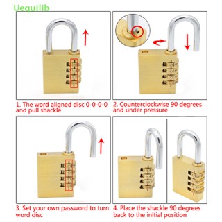 Uequilib กุญแจล็อครหัส ตัวเลข 3/4 ทองเหลือง ขนาดเล็ก สําหรับกระเป๋าเดินทาง