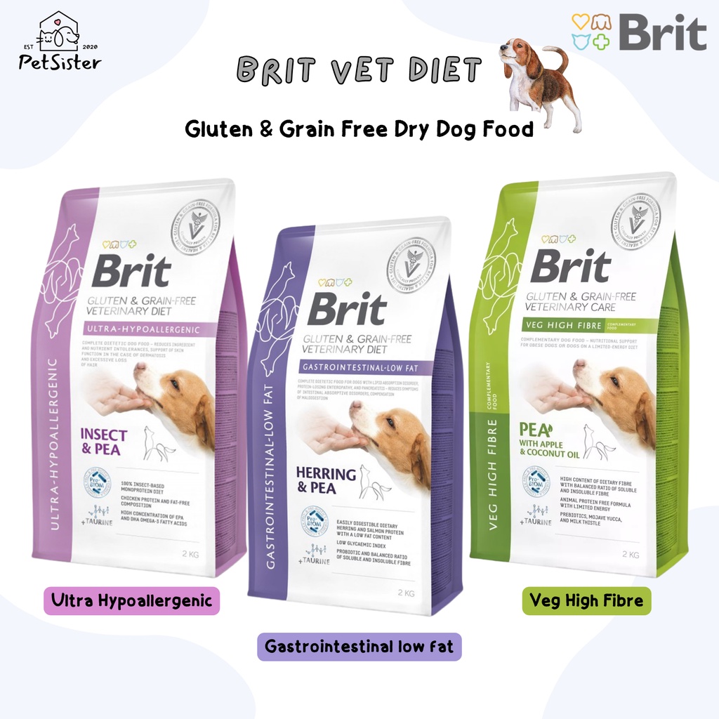🐶Brit Grain Free Veterinary Diet Dry Dog Food สูตรใหม่ อาหารสุนัขเกรดพรีเมี่ยม x Petsister