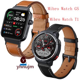 สายนาฬิกาข้อมือหนัง สําหรับ Mibro Watch GS smart Watch strap Wristband For Mibro Watch T1 smartwatch bracelet correa