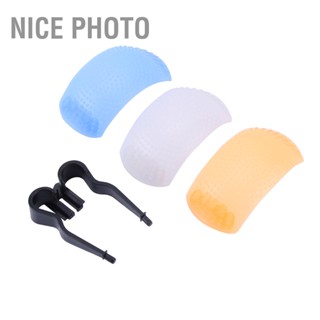 Nice photo 3 สี in 1 Pop up Flash Diffuser Cover สำหรับกล้อง DSLR SLR