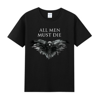 ☁เสื้อยืดคอกลมแขนสั้นผู้ชาย A Song of Ice and Fire Game Thrones Three-Eyed Raven_08