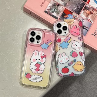 สำหรับ iPhone 11 for iPhone 14 Pro Max 13 12 Pro Max 6s 7 8 Plus XR XS MAX เคสนิ่มใสถุงลมนิรภัยกันกระแทกการ์ตูนน่ารัก