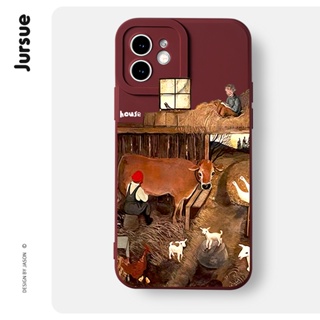 JURSUE เคสไอโฟน เคสซิลิโคนนุ่มกันกระแทกการ์ตูนน่ารักตลก เคสโทรศัพท์ Compatible for iPhone 14 13 12 11 Pro Max SE 2020 X XR XS 8 7 6 6S Plus พลัส XYH1181