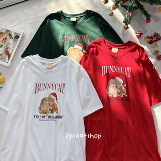 เสื้อยืด oversize ลาย Bunny cat 🐰💖 ( ผ้าคอตตอน พร้อมส่ง ! )