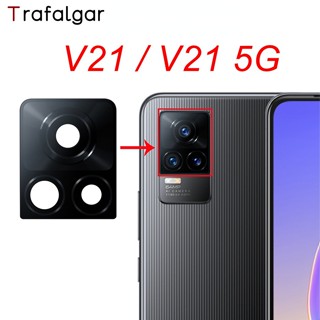 Trafalgar ฝาครอบเลนส์กล้องด้านหลัง พร้อมสติกเกอร์กาว แบบเปลี่ยน สําหรับ vivo V21 V21 5G V2066 V2108 V2050