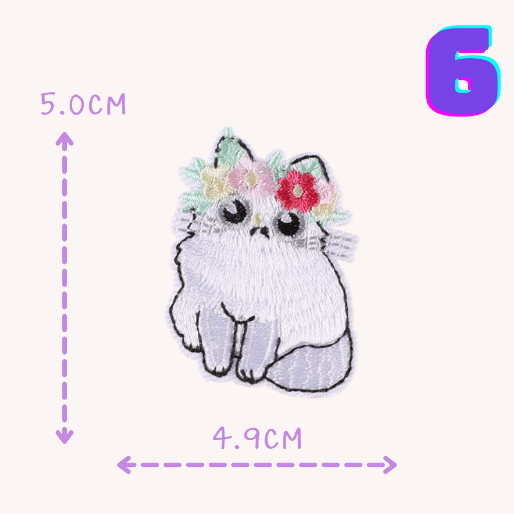 😄10บาททุกชิ้น😄ตัวรีดติดเสื้อ UC67 DIY:อาร์มติดเสื้อ ลายแมวสีขาว แมวคู่ ใช้เตารีดรีดติดลงผ้าได้เลยค่ะ - รูปที่ 5