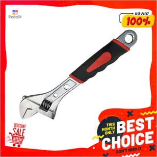 SATIN ประแจเลื่อนชุบซาตินด้ามยาง HACHI 12 นิ้วSATIN PLATED ADJUSTABLE WRENCH HACHI 12"