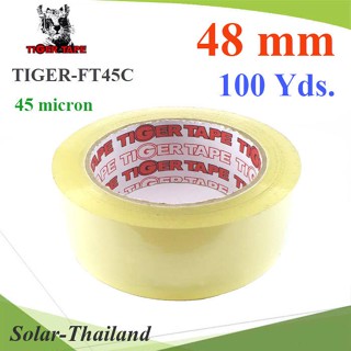 เทปติดกล่อง เทปใส 2 นิ้ว 45 ไมครอน TIGER OPP tape 48 mm. ยาว 100 หลา รุ่น TIGER-FT45C