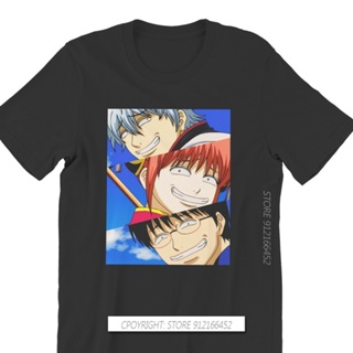 เสื้อยืด ผ้าฝ้ายแท้ พิมพ์ลายอนิเมะ Gintama Yorozuya Sakata Katsura Amanto สําหรับผู้ชาย_09