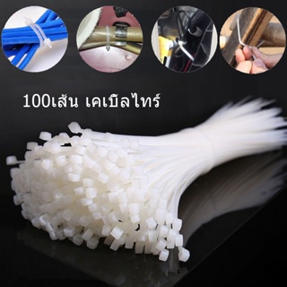 ⭐พร้อมส่ง⭐เคเบิ้ลไทร์ 100เส้น Cable Tie สายรัดไนล่อน Nylon Plastic ขายส่ง จังหวัดปท