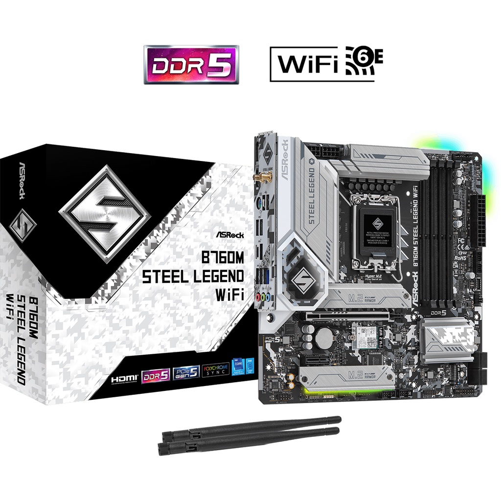 MAINBOARD (เมนบอร์ด) 1700 ASROCK B760M STEEL LEGEND WIFI ประกัน 3 ปี