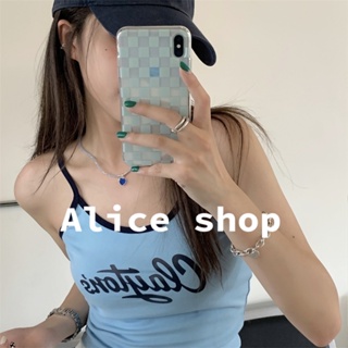 Alice  เสื้อกล้าม เสื้อโชว์หลัง เสื้อครอปแฟชั่น 2023 ใหม่  ทันสมัย ins fashion ทันสมัย A20K04D 36Z230909