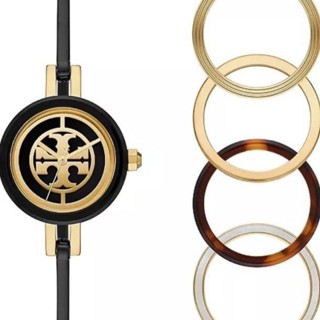 💥นาฬิกาข้อมือผู้หญิงNEW Tory Burch  The Reva Black Stainless Steel Bracelet Women Watches Gift Set