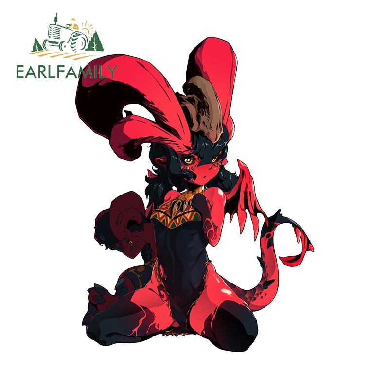 EARLFAMILY 13 ซม.x 9.9 ซม.Nava Furry Hemo สติกเกอร์รถตลก Occlusion Scratch VAN รถจักรยานยนต์กระจกไวน