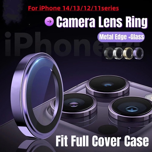 เลนส์ใหม่แหวนโลหะป้องกันแก้วเข้ากันได้สําหรับiphone 16 15 14 13 12 11Pro Maxกล้องเลนส์ป้องกันบนiPhone 14 Plus 14Pro 14ProMaxฟิล์มกล้อง