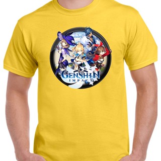 Genshin Impact Mobile Games PS4 Jean Keqing Barbara Mona Albedo Amber T-Shirt Men Cotton_03