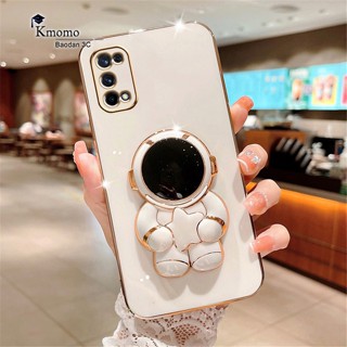 เคสโทรศัพท์มือถือ แบบบางพิเศษ พับได้ ลายนักบินอวกาศ 6D หรูหรา สําหรับ OPPO Reno 4 4z 4f SE Lite 3 Pro 2 2f 2z